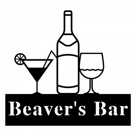 beaver's bar/bar sign/BLACK