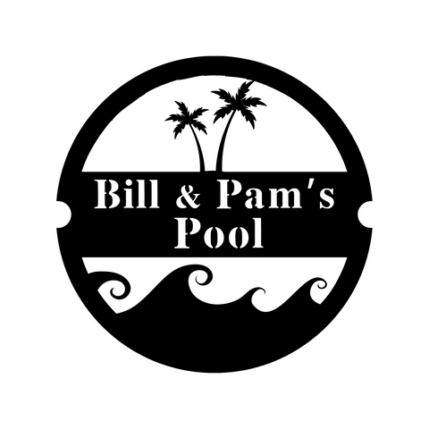 bill & pam's pool/pool sign/BLACK