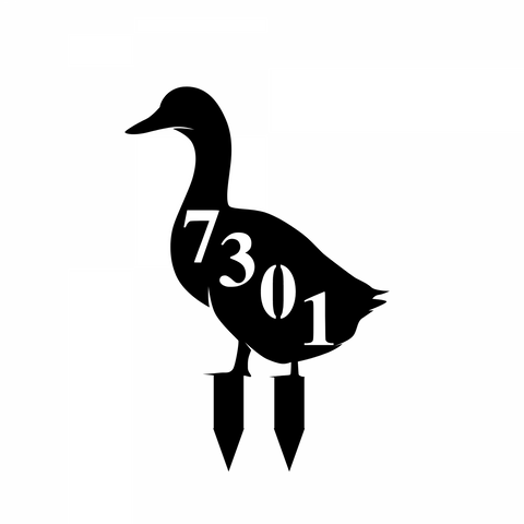 7301/duck address yard sign/BLACK