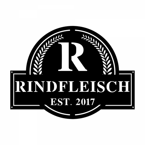 rindfleisch/monogram sign/BLACK/12 inch