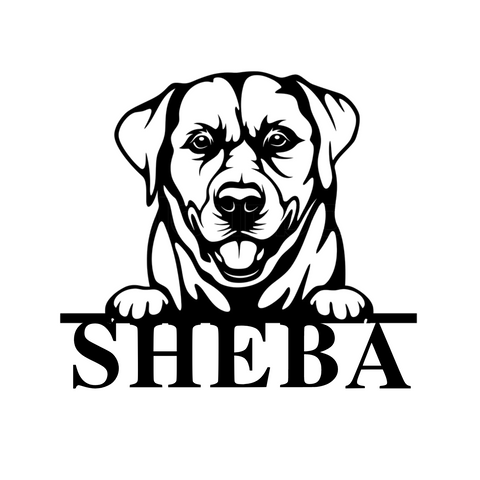 sheba/dog sign/BLACK/12 inch