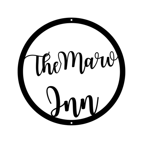 the marv inn/custom sign/BLACK