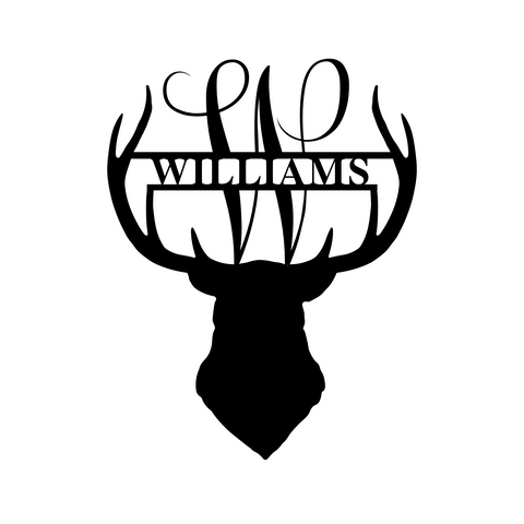 williams/deer sign/BLACK/12 inch