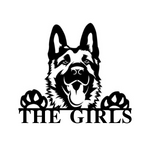 the girls/german shepherd sign/BLACK