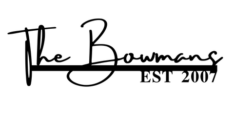 the bowmans/name sign/BLACK/12 in