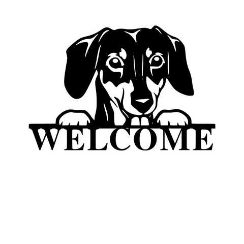 Dachshund Welcome Sign - 12 inch