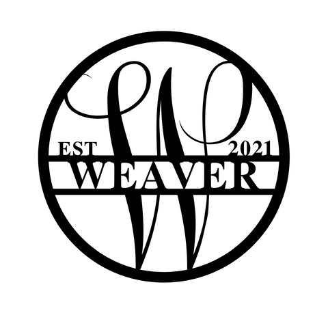 weaver est 2021/monogram sign/BLACK