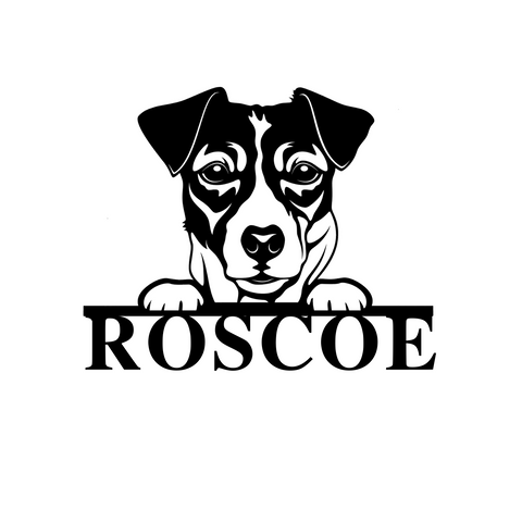 roscoe/jack russel terrier sign/BLACK/14 inch