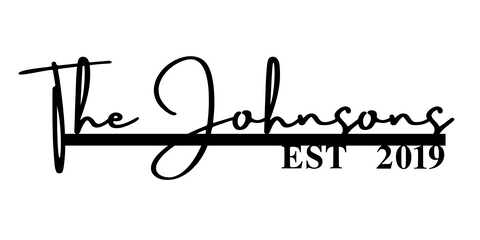 the johnsons/name sign/BLACK/18 in