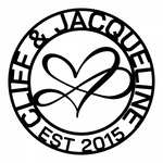 cliff & jacqueline est 2015/heart name sign/BLACK