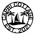 capri cottage est. 2021/custom sign/BLACK