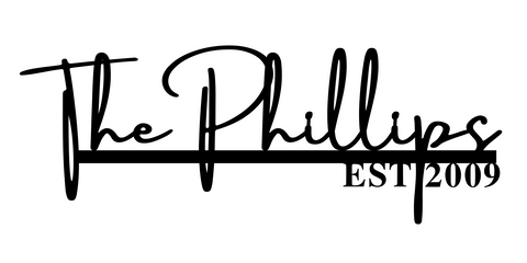 the phillips/name sign/BLACK/18 inch