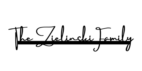the zielinski family/name sign/BLACK/12 inch