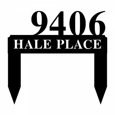 9406 hale place/address yard sign/BLACK