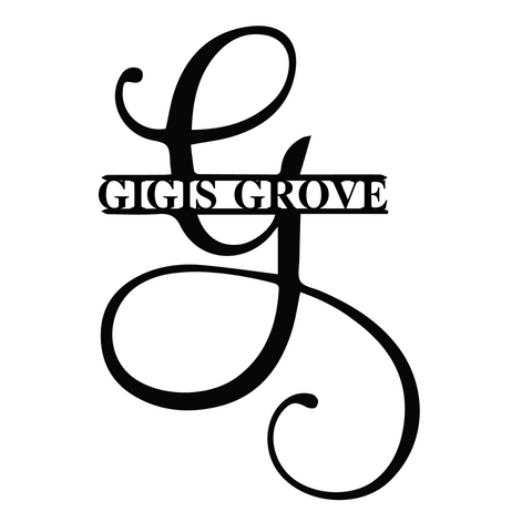 gigis grove/monogram sign/BLACK