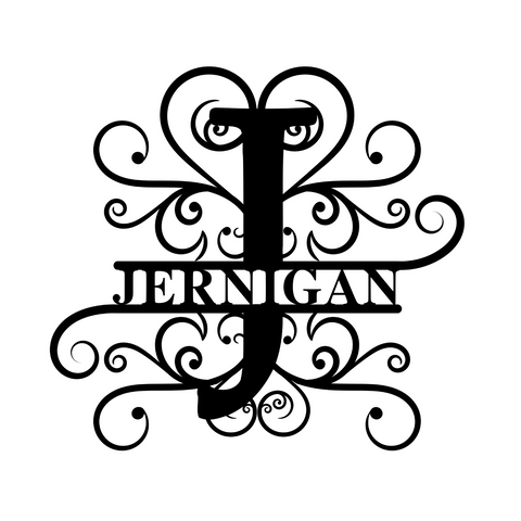 jernigan/monogram sign/BLACK