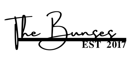 the bunses/name sign/BLACK/12 inch