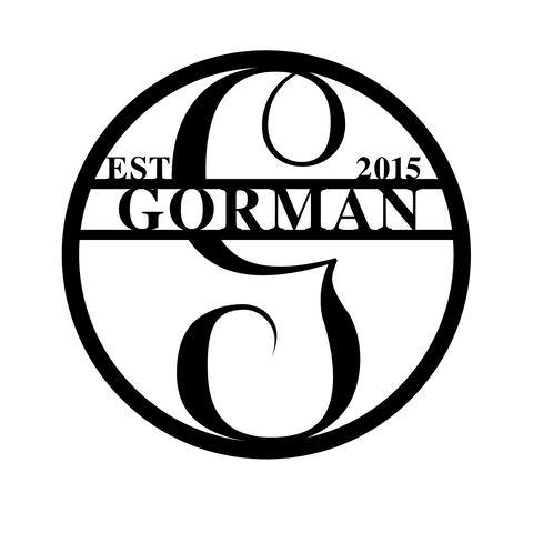gorman est 2015/monogram sign/BLACK