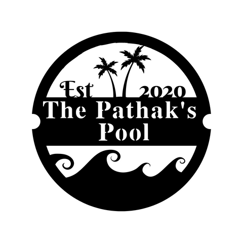 the pathak's pool est 2020/pool sign/BLACK