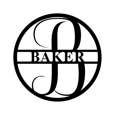 baker/monogram sign/BLACK