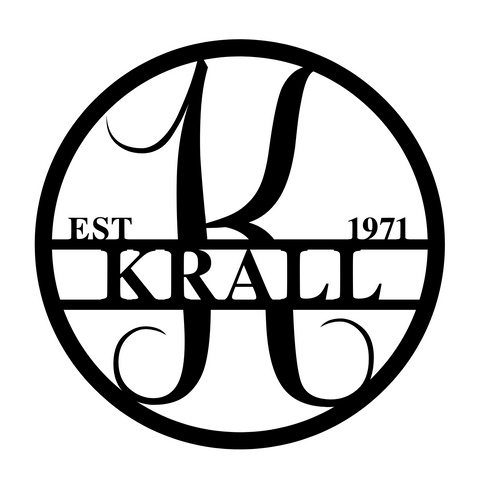 krall est 1971/monogram sign/BLACK