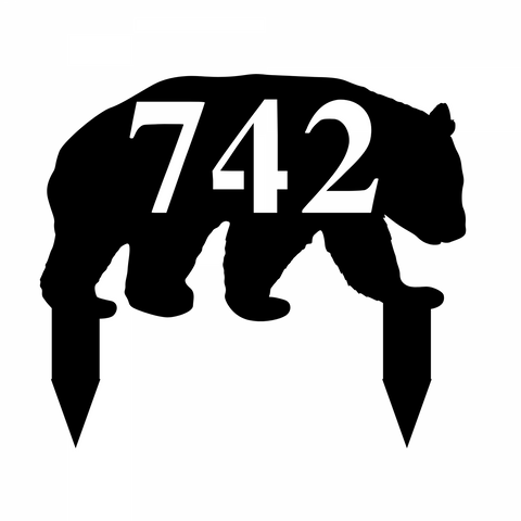 742/bear address yard sign/BLACK