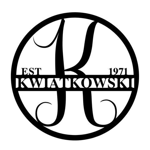 kwiatkowski est 1971/monogram sign/BLACK