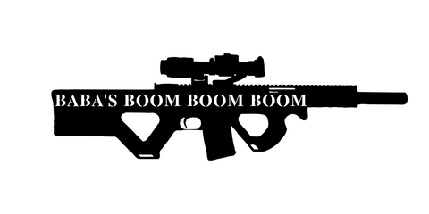 baba's boom boom boom/gun sign/BLACK