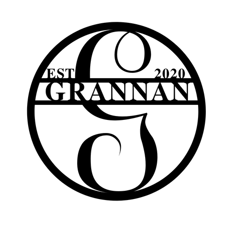 grannan est 2020/monogram sign/BLACK