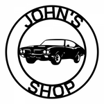 john's shop/car sign/BLACK