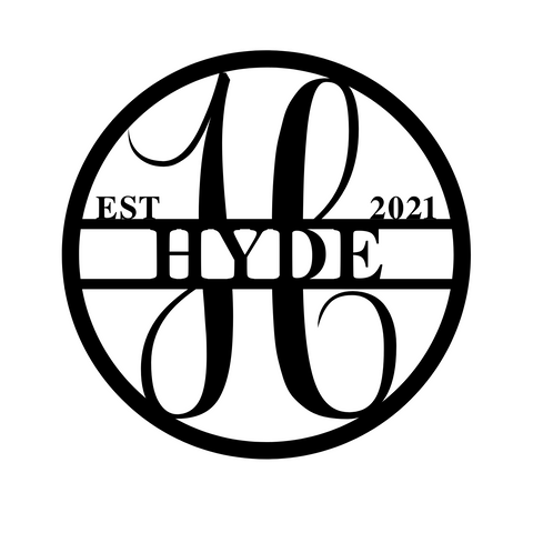 hyde est 2021/monogram sign/BLACK
