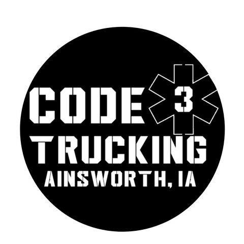 code 3 trucking/custom sign/BLACK