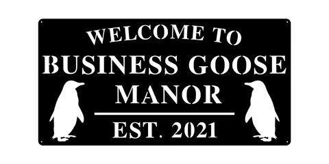 business goose manor/custom sign/BLACK