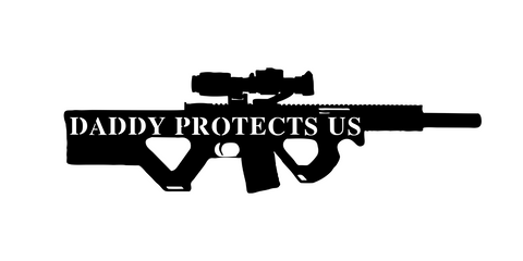daddy protects us/gun sign/BLACK