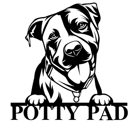potty pad/pitbull sign/BLACK