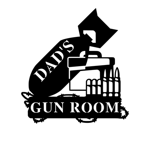dad's gun room/ammo sign/BLACK