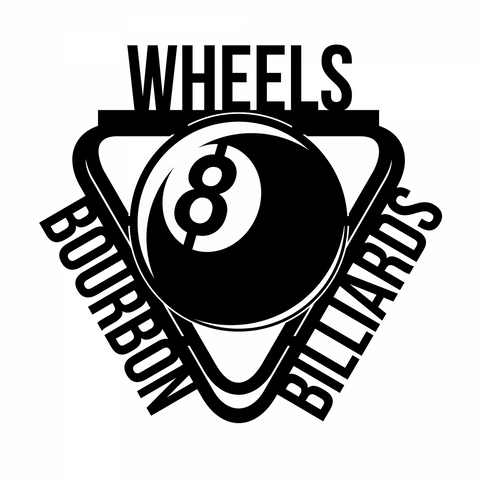 wheels bourbon billiards/billiards sign/BLACK