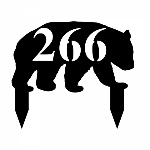 266/bear yard sign/BLACK