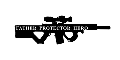 father, protector, hero/gun sign/BLACK