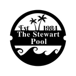 the stewart pool est 1984/pool sign/BLACK