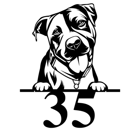 35/pitbull sign/SILVER