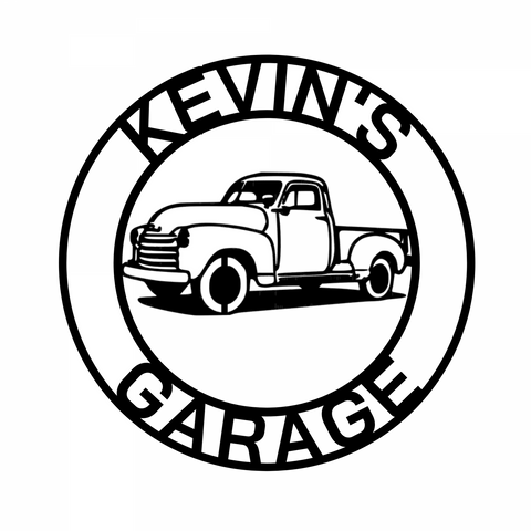 kevin's garage/custom car sign/BLACK