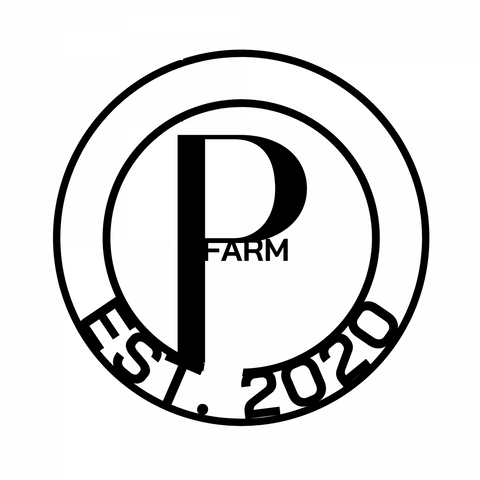 p farm est. 2020/custom sign/BLACK