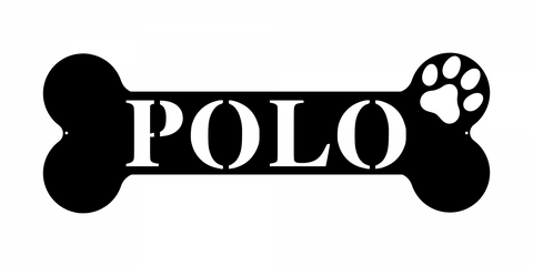 polo/dog bone sign/BLACK