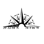 39.32'58"n 76.5'16"w est. 2017/compass sign/BLACK
