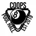 coops pool hall est 2019/billiards sign/BLACK