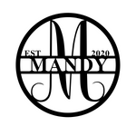 mandy est 2020/monogram sign/BLACK