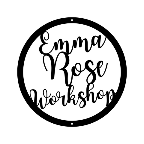 emma rose workshop/custom sign/BLACK