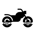 pop's shop/motorcycle sign/BLACK