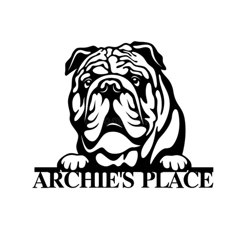 archie's place/bulldog sign/BLACK